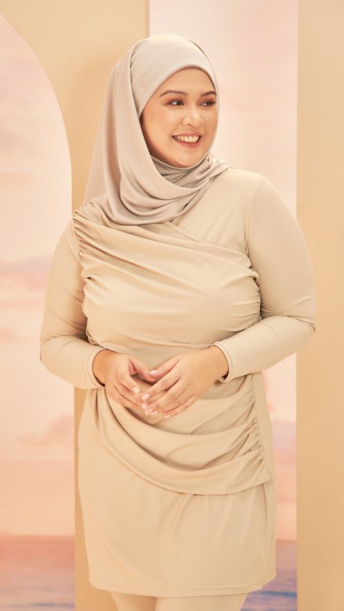 Gathered Swimwear (Sand) - Focus Gathered Swimwear (Sand) - Focus