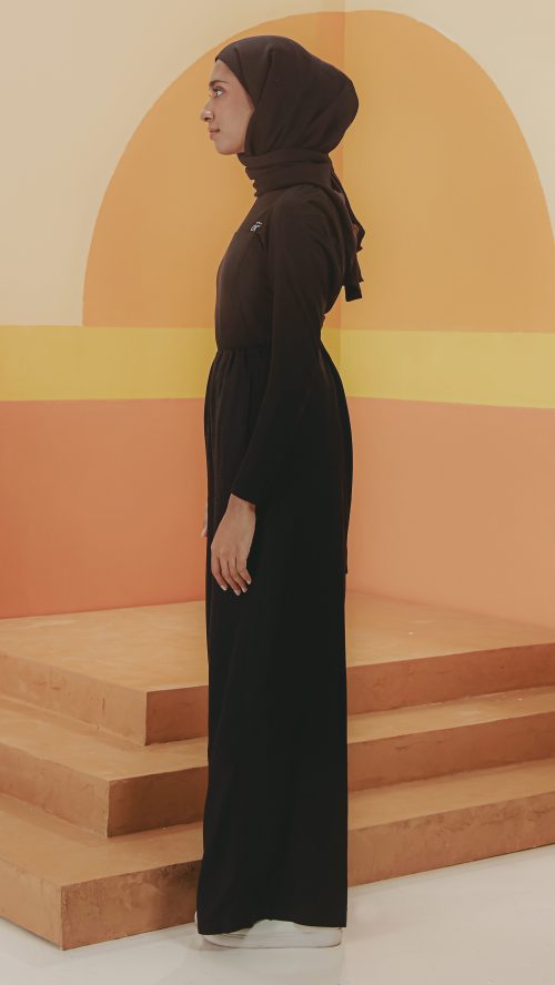 Linen Coverall - Black (Side) Linen Coverall - Black (Side)