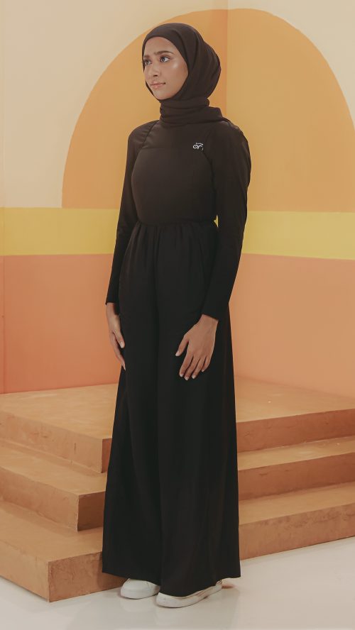 Linen Coverall - Black (Side Front) Linen Coverall - Black (Side Front)