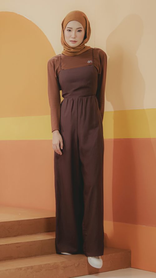 Linen Coverall - Chocolate (Front)