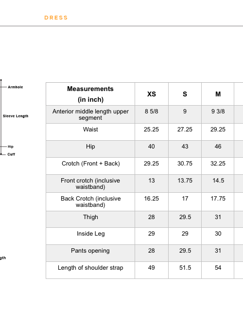 coverall measurement coverall measurement